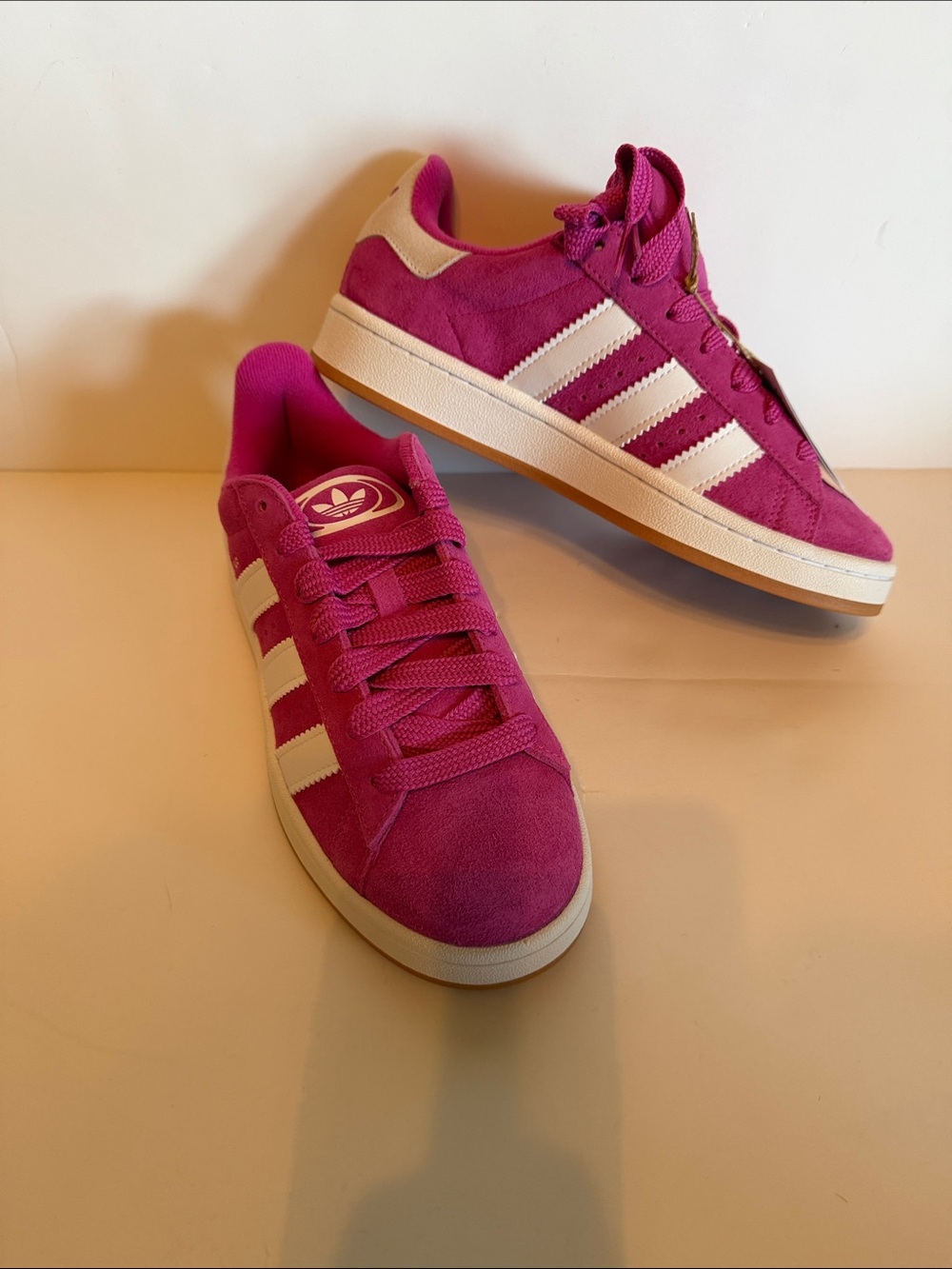 adidas Pink Suede Low-Top Campus Sneakers Youth 7, Women’s 8